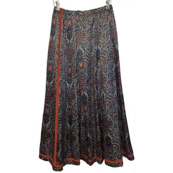Vintage Chessa Davis Boho Paisley Print Long Skirt size M - Picture 2 of 7